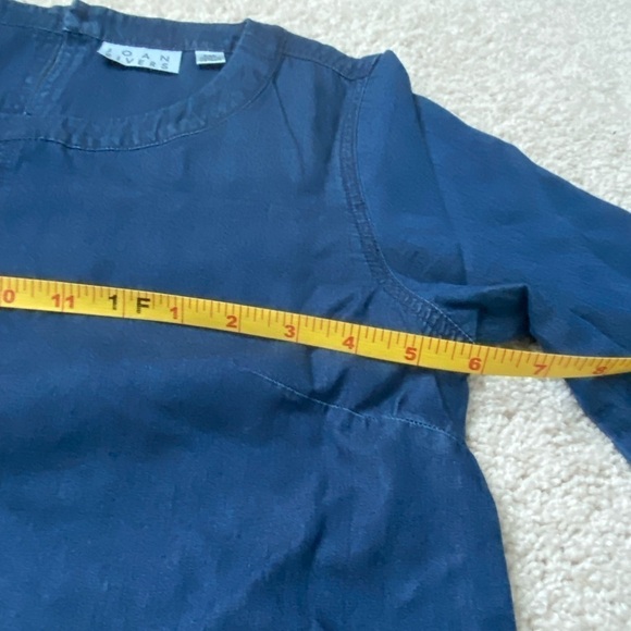 Joan Rivers Lightweight Denim Top Medium Blue Color Wash XX-Small - Picture 7 of 16